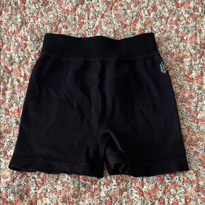 Free People Ribbed Black Bike Shorts